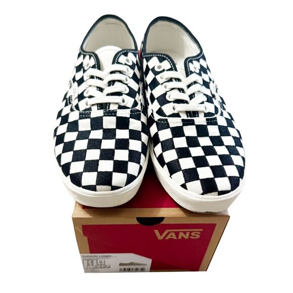 NEW Vans Authentic Lowpro Embroidered Check Black and White Checker Shoes - Picture 6 of 7